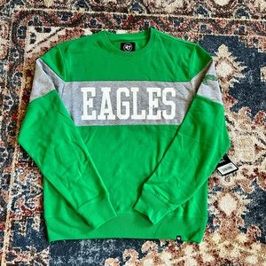 47 Brand Philadelphia Eagles Crewneck sweatshirt Large L Kelly green